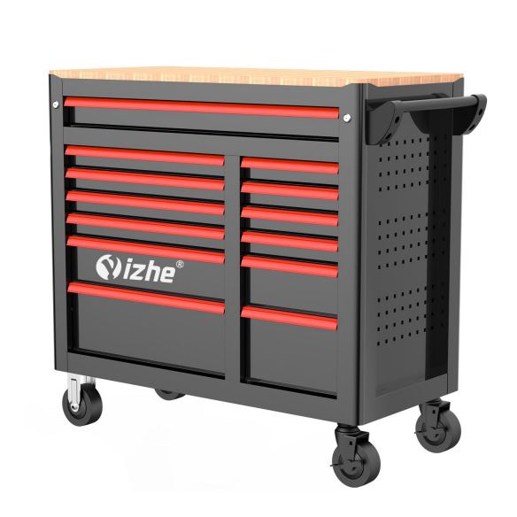 13 drawers heavy duty tool cabinet with wooden top